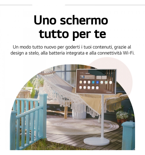 LG StanbyME 27ART10 Schermo 27'' Touchscreen, Base con ruote, Batteria, WebOS
