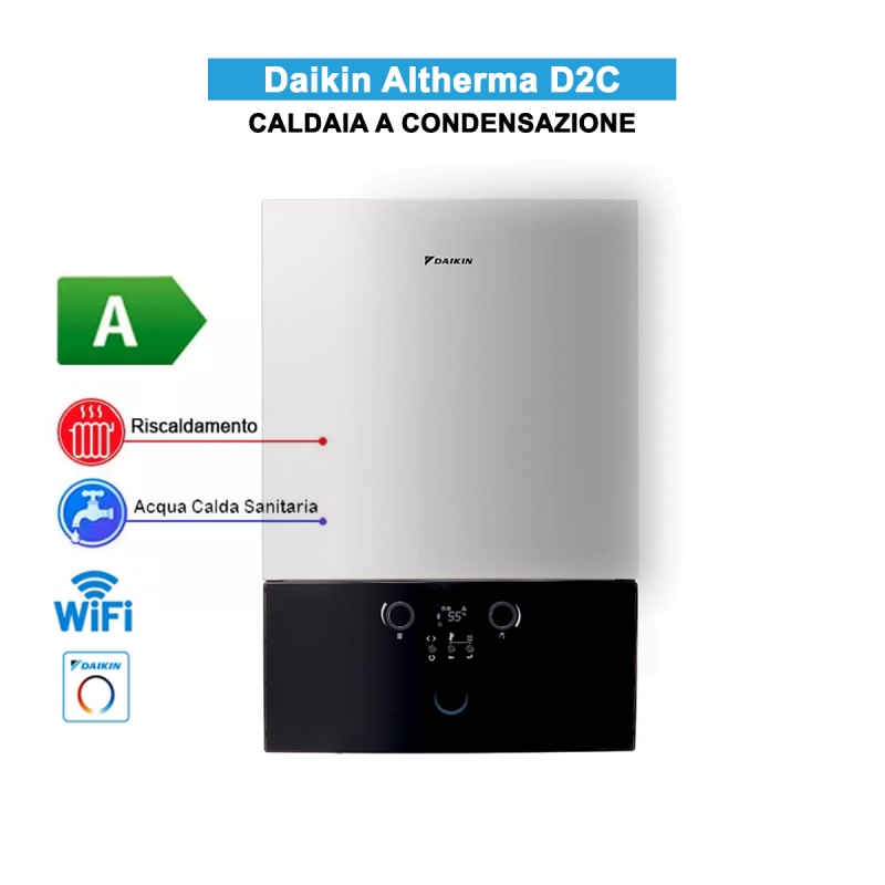 Daikin D2CND024A1A Caldera de Condensación a Gas 24Kw Compacta Altherma D2C Calefacción y Agua Sanitaria Clase A