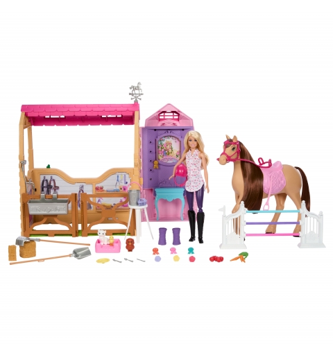 Barbie – Coffret Écurie Ultime Mysteries The Great Horse avec poupée, cheval et accessoires