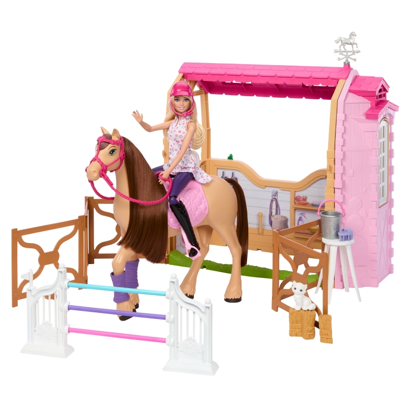 Barbie Mysteries The Great Horse Chase Stable Playset with Doll, Toy Horse & Accessories, 25+ Pieces