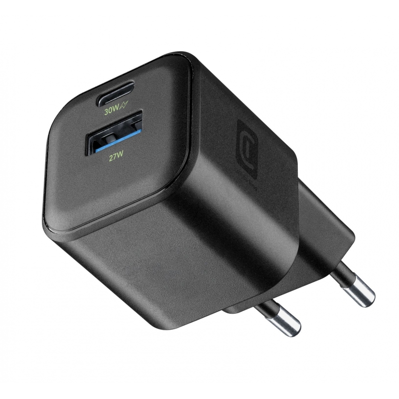 Cellularline MULTIPOWER 2 GAN ENTRY A+C 30W Caricabatterie da rete compatto 30W con 2 porte USB-C e USB-A con tecnologia GAN Cellularline MULTIPOWER 2 GAN ENTRY A+C 30W Caricabatterie da rete compatto 30W con 2 porte USB-C e USB-A con tecnologia GAN