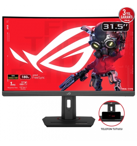 ASUS ROG Strix XG32WCS Computerbildschirm 80 cm (31.5") 2560 x 1440 Pixel Quad HD LED Schwarz