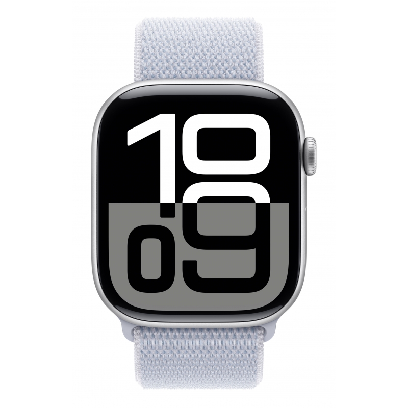 Apple Watch Series 10 GPS 46mm Silver Aluminium Case with Blue Cloud Sport Loop