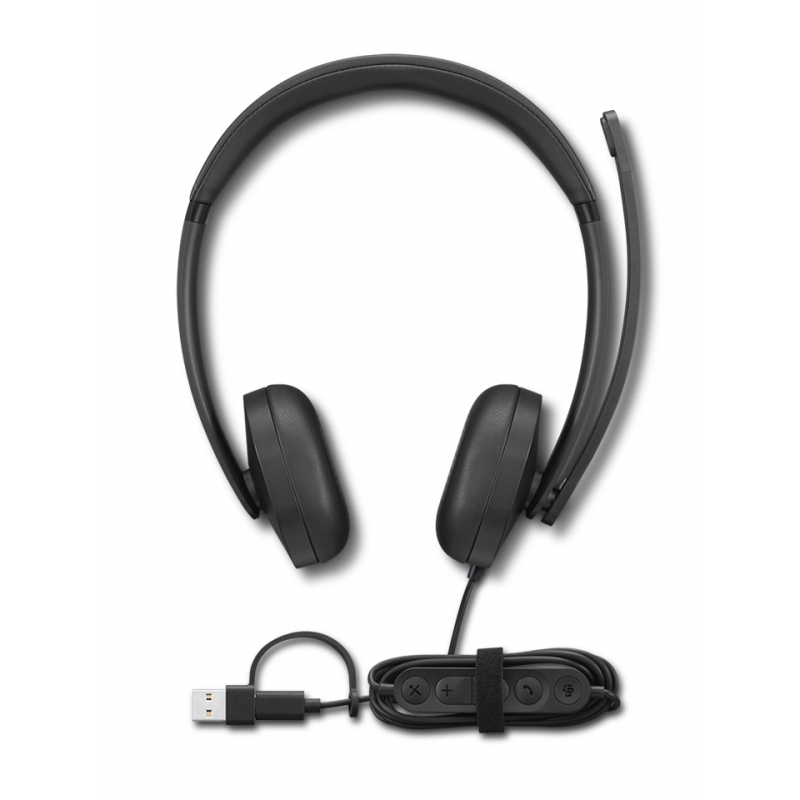 Lenovo VoIP Headset 5000 Wired Head-band Office Call center USB Type-C Black