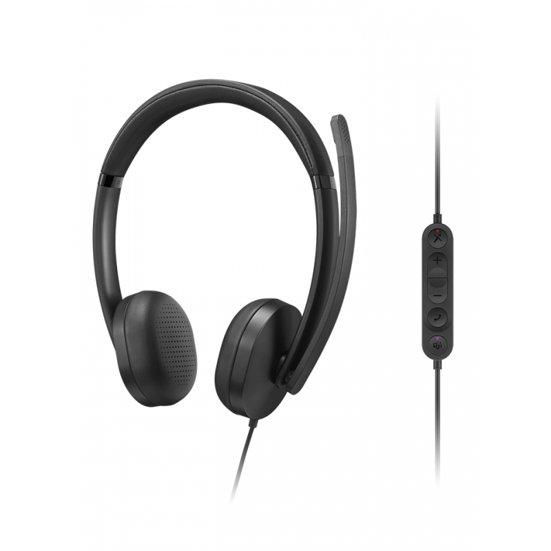 Lenovo VoIP Headset 5000 Auriculares Alámbrico Diadema Oficina Centro de llamadas USB Tipo C Negro
