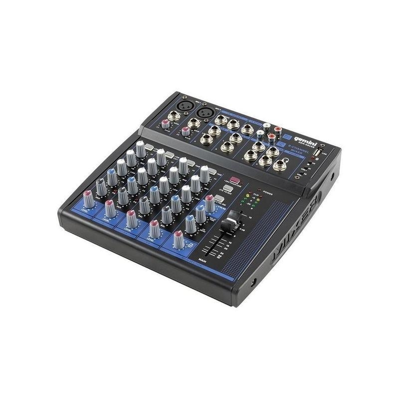 Gemini GEM-08USB mixer audio 8 canali Nero