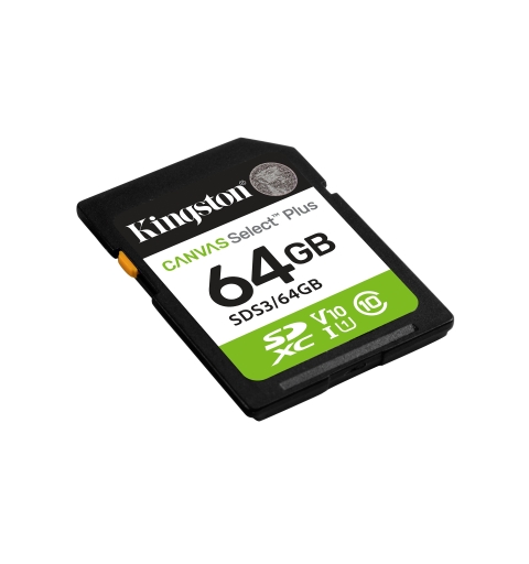 Kingston Technology 64GB SDXC Canvas Select Plus Gen3 100MB s C10 UHS-I U1 V10