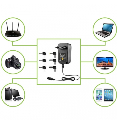 Techly IPW-NTS1500G2 adaptador e inversor de corriente Interior 18 W Negro