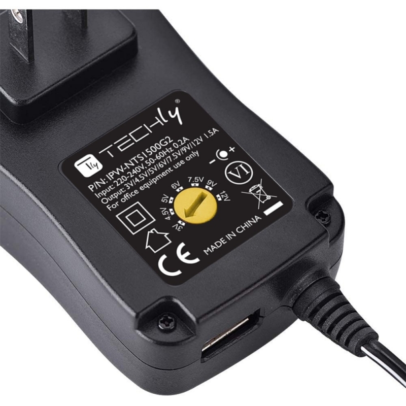 Techly IPW-NTS1500G2 adaptador e inversor de corriente Interior 18 W Negro