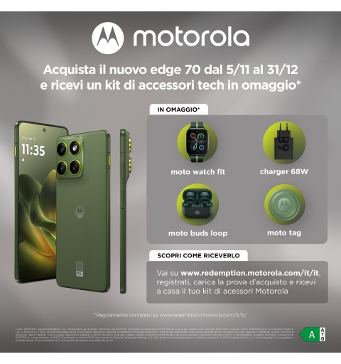 Motorola edge 70 17 cm (6.7") Dual-SIM Android 16.0 5G USB Typ-C 12 GB 512 GB 4800 mAh Grün