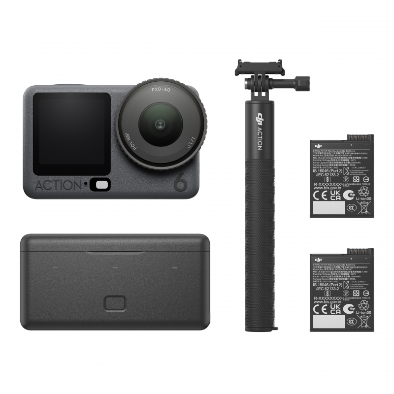 DJI Osmo Action 6 Adventure Combo caméra pour sports d'action 38 MP 4K Ultra HD CMOS 25,4 1,1 mm (1 1.1") Wifi 149 g