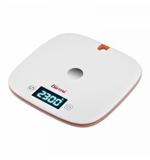 Girmi PS02 Arancione, Bianco Superficie piana Rotondo Bilancia da cucina elettronica