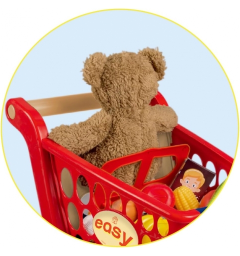 ODS - Maisonelle 44075, Carrello Spesa Giocattolo, 16 Accessori Inclusi e Seduta per Peluche o Bambolotti, 40x30x39cm