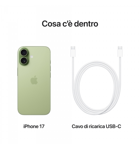 Apple iPhone 17 16 cm (6.3") SIM doble iOS 26 5G USB Tipo C 512 GB Salvia