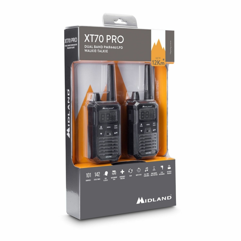 Midland XT70 two-way radios 32 canales Negro
