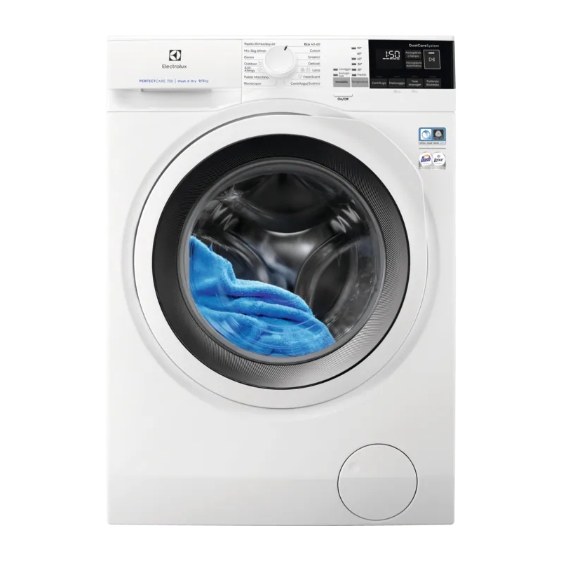 Electrolux EW7W495W machine à laver avec sèche linge Pose libre Charge avant Blanc E