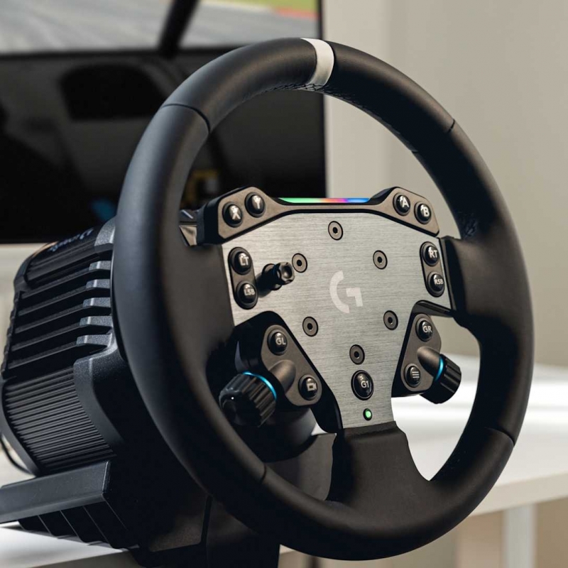 Logitech G RS50 System, setup de volante de simulación de 3 piezas - Base de volante RS50 con accionamiento directo de 8 N⋅m,