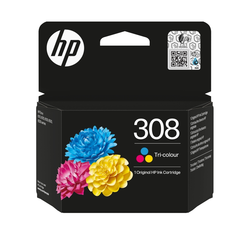 HP 308 Cartouche d’encre authentique Trois couleurs