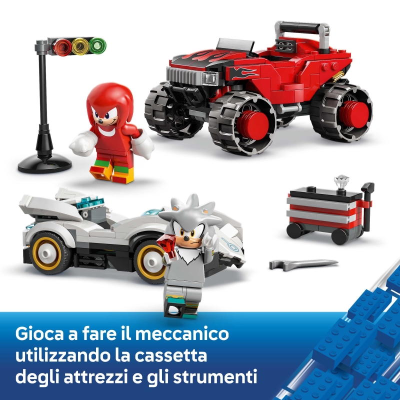 LEGO Sonic the Hedgehog Coche de Silver vs. Monster Truck de Knuckles