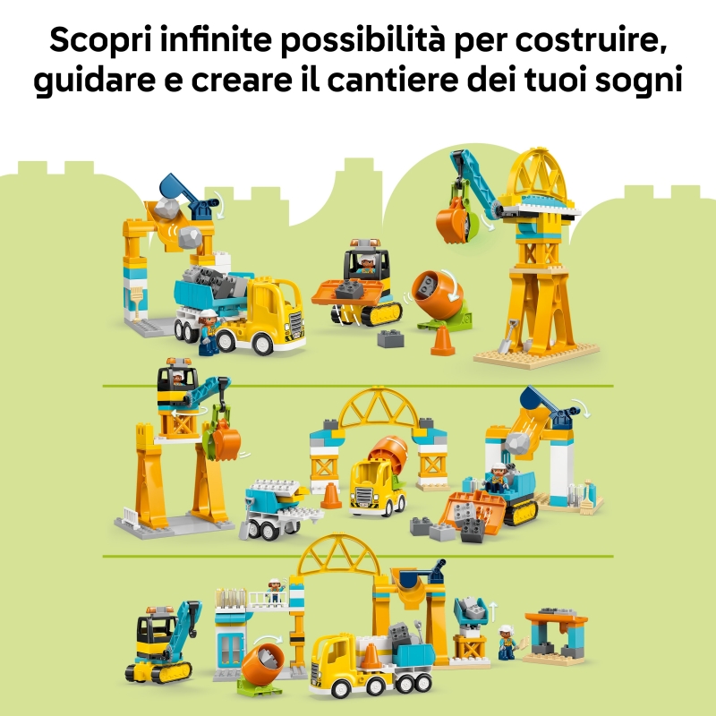LEGO DUPLO Baustelle mit Baufahrzeugen – 3-in-1-Set