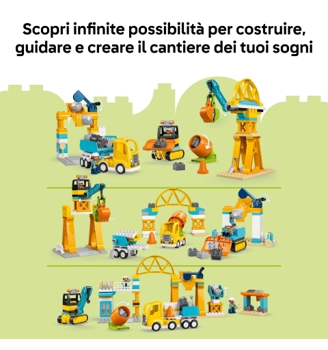 LEGO DUPLO Baustelle mit Baufahrzeugen – 3-in-1-Set