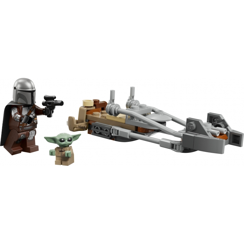 LEGO Star Wars Der Mandalorianer und Grogu auf ihrem Speeder Bike™
