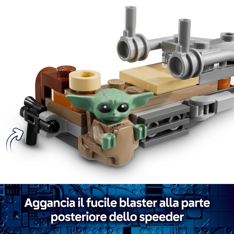 LEGO Star Wars Der Mandalorianer und Grogu auf ihrem Speeder Bike™