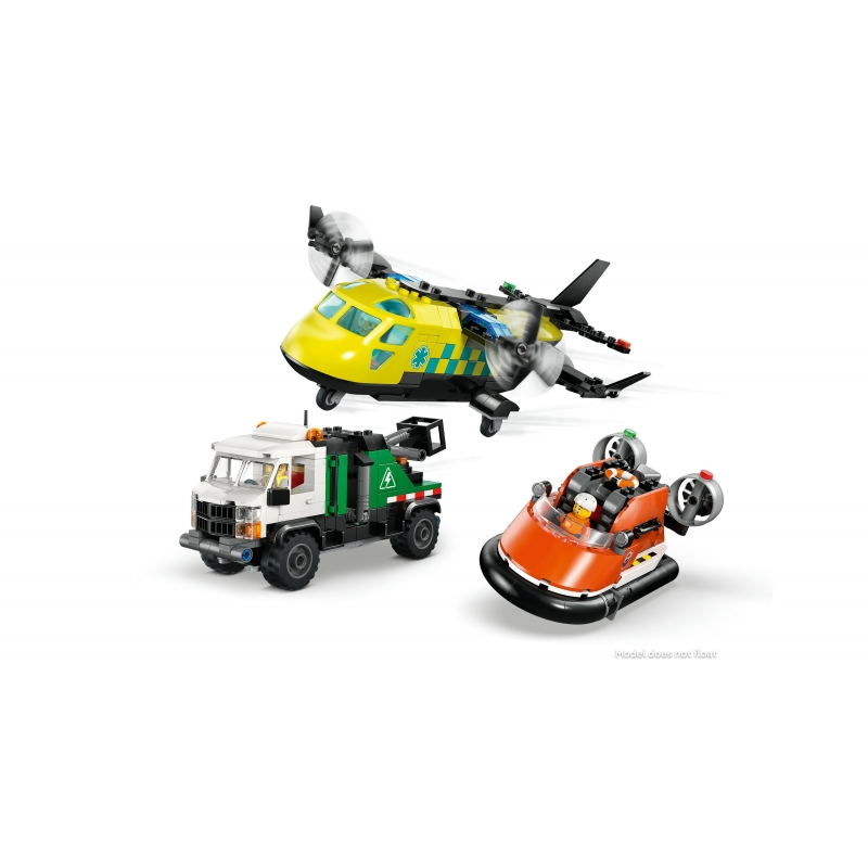 LEGO City Avion, camion d’assistance et aéroglisseur modulable