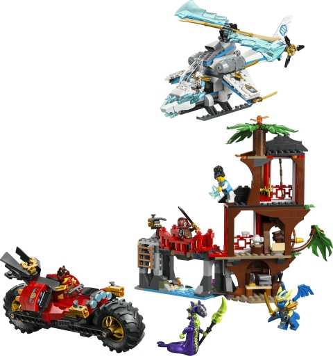 LEGO NINJAGO Batalla de Vehículos Ninja Junto a la Casa del Árbol