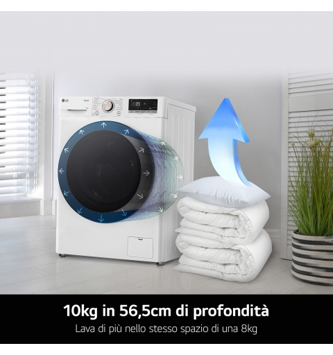 LG F4R7010TSWG machine à laver Charge avant 10 kg 1400 tr min Blanc