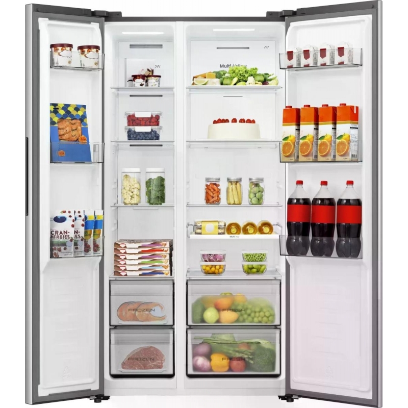 Hisense RS3P558NEIE side-by-side refrigerator Freestanding 544 L Grey, Stainless steel