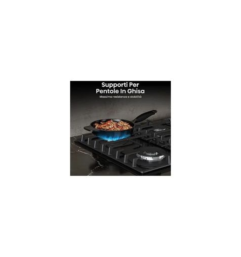 Hisense GG663BHF piano cottura Nero Da incasso 60 cm Gas 4 Fornello(i)