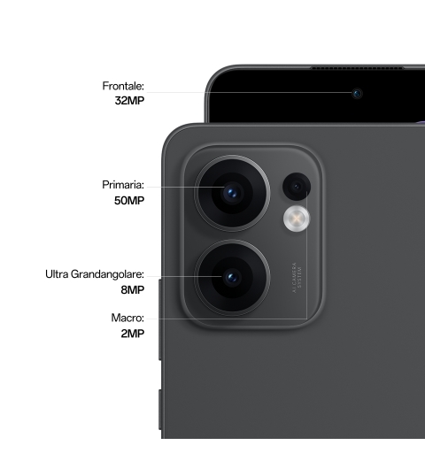 OPPO Reno13 F 5G AI Smartphone, Tripla fotocamera 50+8+2MP, Selfie 32MP, Display 6.67” 120HZ AMOLED FHD+, 5800mAh, RAM