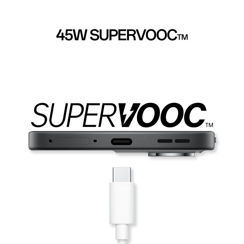 OPPO 13 F 5G 16,9 cm (6.67") Double SIM Android 15 USB Type-C 8 Go 256 Go 5800 mAh Granit, Gris