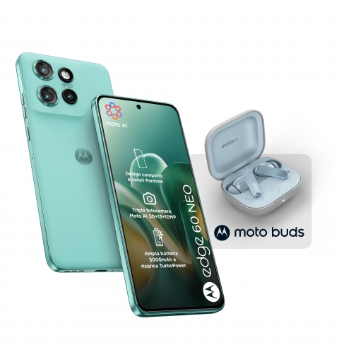 Motorola edge 60 neo + Moto Buds PG38C05749 16,1 cm (6.36") Dual-SIM Android 15 5G USB Typ-C 8 GB 256 GB 5200 mAh Grün