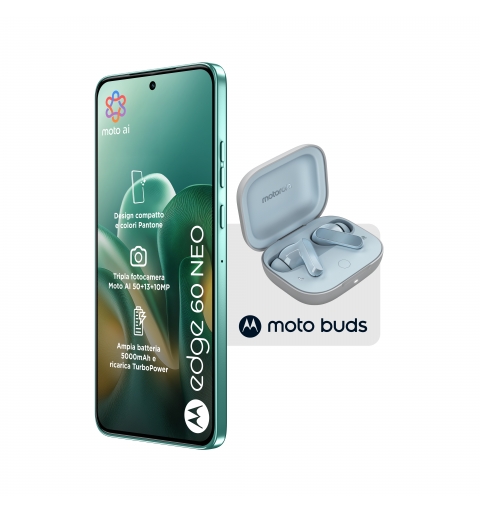 Motorola edge 60 neo + Moto Buds PG38C05749 16,1 cm (6.36") Dual-SIM Android 15 5G USB Typ-C 8 GB 256 GB 5200 mAh Grün