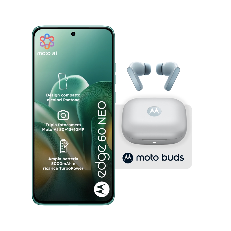 Motorola edge 60 neo + Moto Buds PG38C05749 16.1 cm (6.36") Dual SIM Android 15 5G USB Type-C 8 GB 256 GB 5200 mAh Green