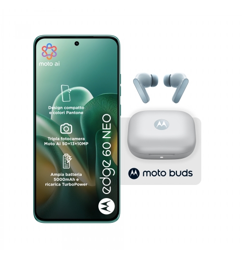 Motorola edge 60 neo + Moto Buds PG38C05749 16.1 cm (6.36") Dual SIM Android 15 5G USB Type-C 8 GB 256 GB 5200 mAh Green