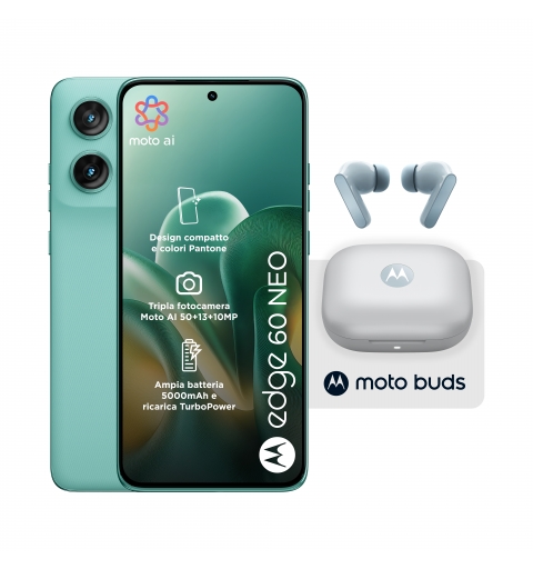 Motorola edge 60 neo + Moto Buds PG38C05749 16.1 cm (6.36") Dual SIM Android 15 5G USB Type-C 8 GB 256 GB 5200 mAh Green