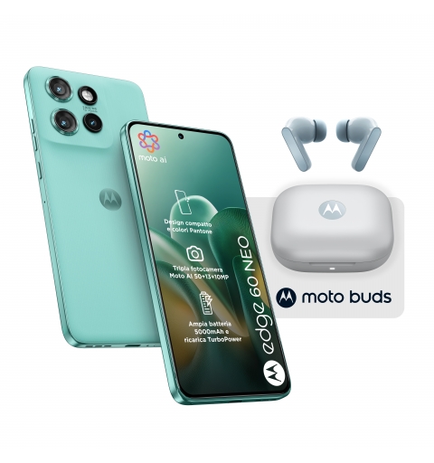 Motorola edge 60 neo + Moto Buds PG38C05749 16,1 cm (6.36") Dual-SIM Android 15 5G USB Typ-C 8 GB 256 GB 5200 mAh Grün