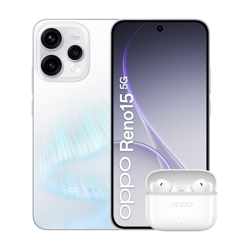 OPPO Reno15 5G Aurora White Box 16.7 cm (6.59") Dual SIM Android 16.0 USB Type-C 8 GB 512 GB 6500 mAh