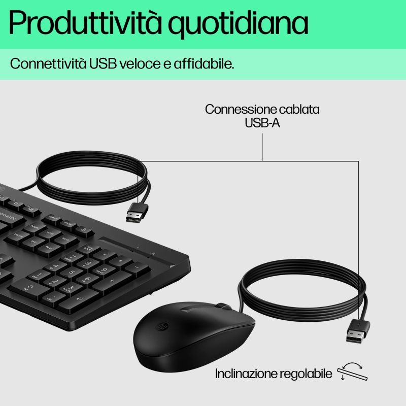 HP Ensemble combiné clavier et souris filaires 225