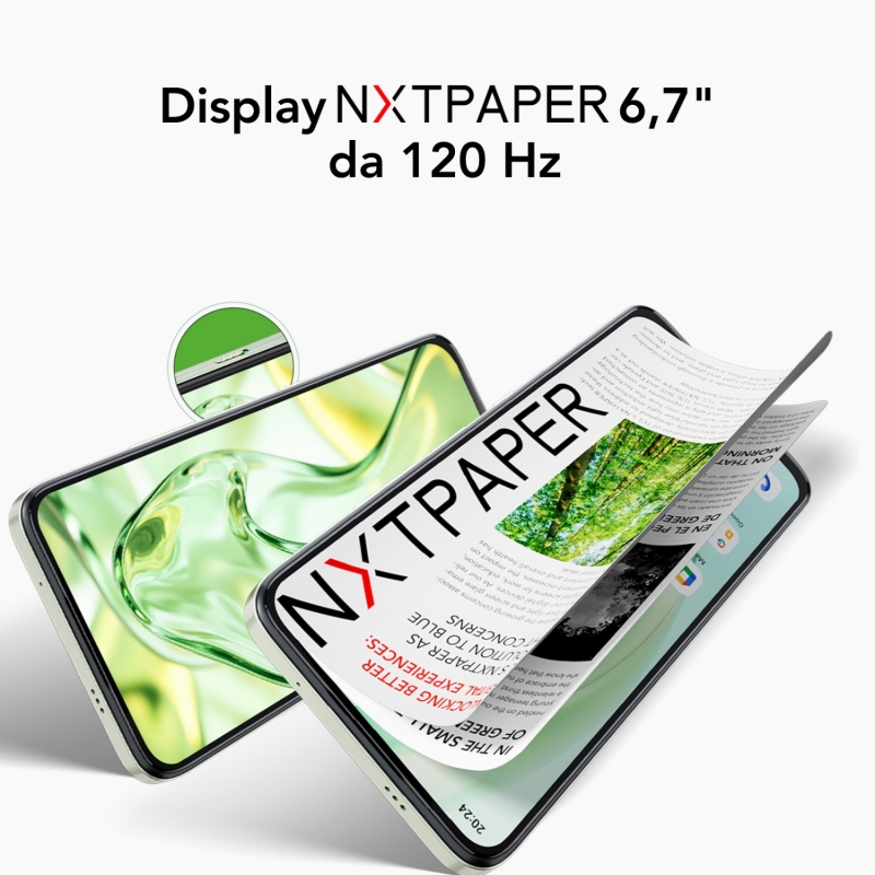 TCL 60 SE NXTPAPER 5G 17 cm (6.7") Android 15 USB Tipo C 8 GB 256 GB 5200 mAh Verde, Color menta