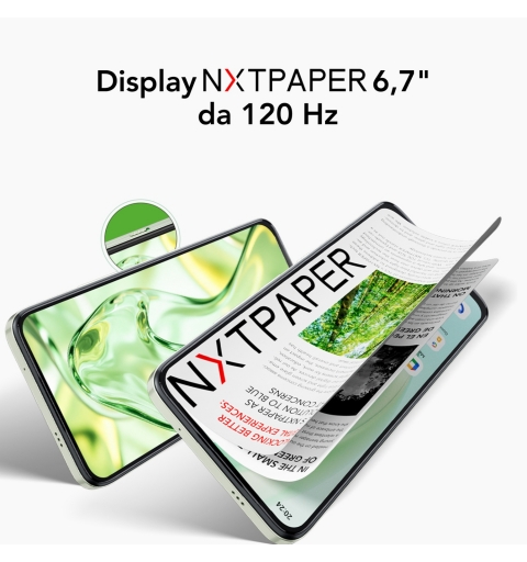 TCL 60 SE NXTPAPER 5G 17 cm (6.7") Android 15 USB Type-C 8 Go 256 Go 5200 mAh Vert, Couleur menthe