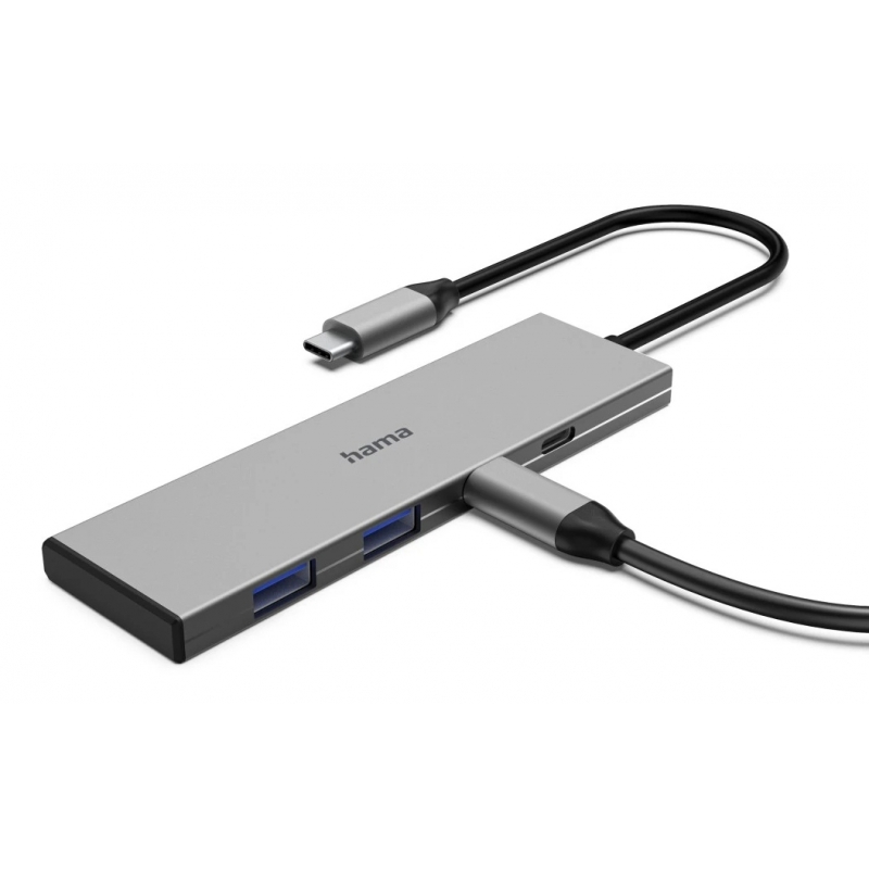 Hama 00200147 hub & concentrateur USB Type-C 10000 Mbit s Gris