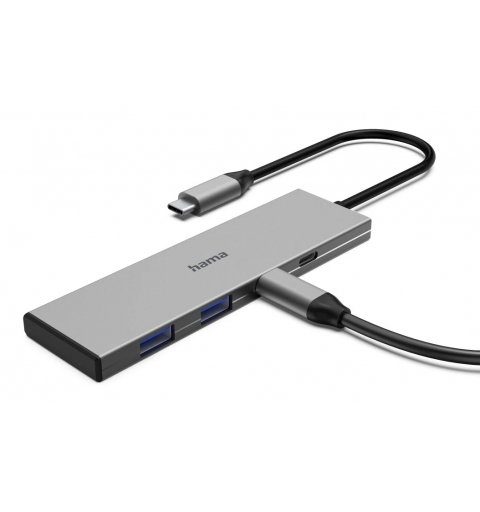Hama 00200147 hub & concentrateur USB Type-C 10000 Mbit s Gris
