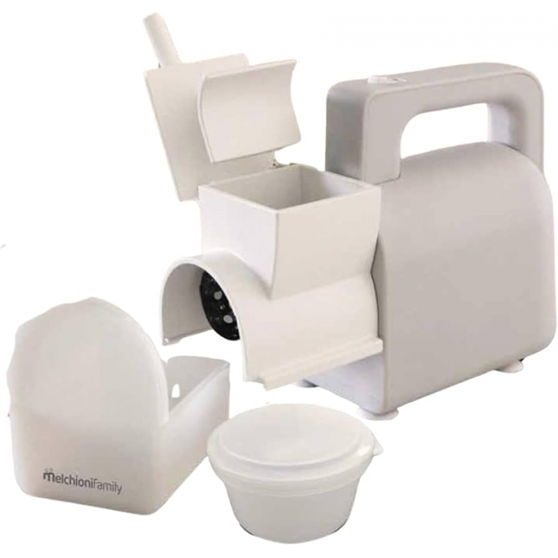 Melchioni Family 118420215 – Grattugia Elettrica 300W con Vaschetta Richiudibile