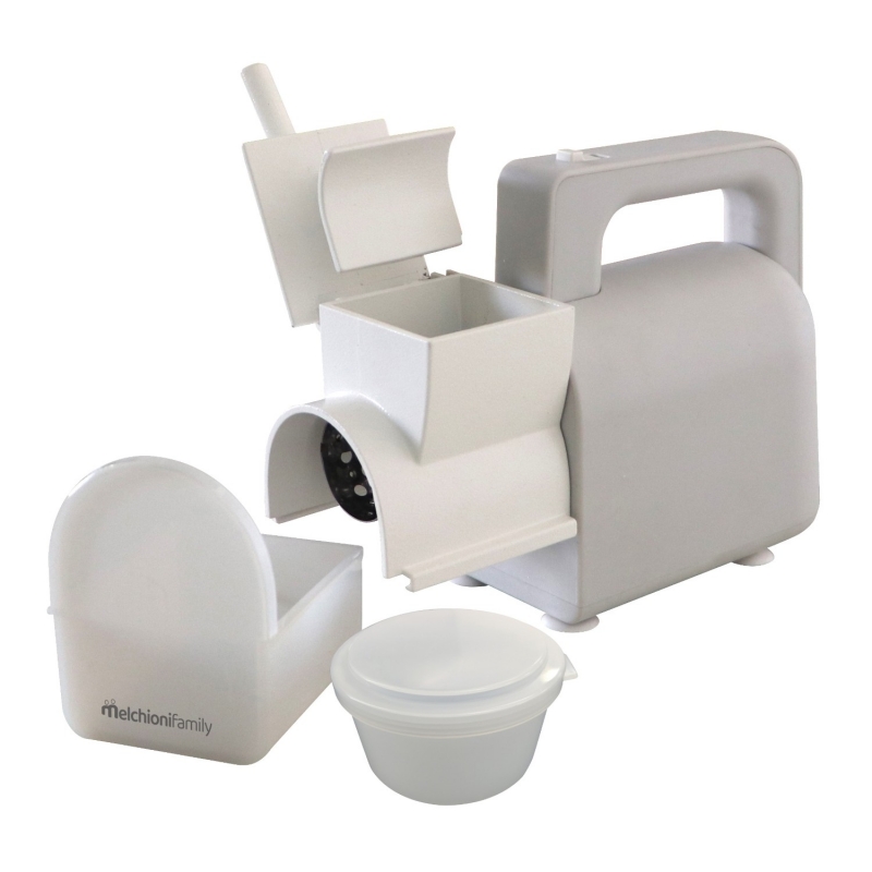 Melchioni Family 118420215 – Grattugia Elettrica 300W con Vaschetta Richiudibile