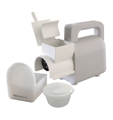 Melchioni Family 118420215 – Grattugia Elettrica 300W con Vaschetta Richiudibile