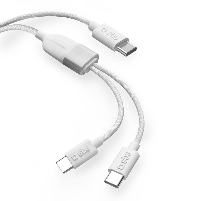 SBS TECABLETCC2IN1 câble USB 1,5 m USB C Blanc